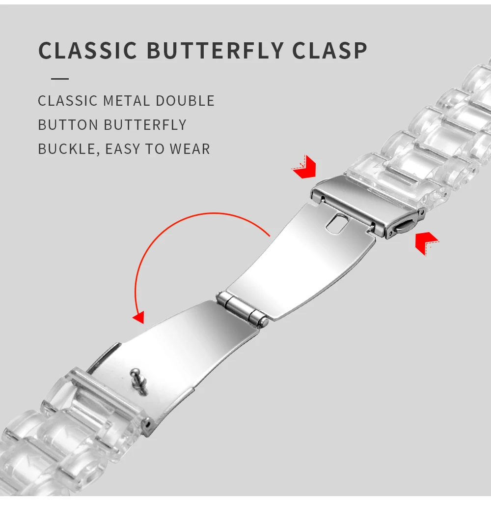 حزام شفاف لساعة أبل ، سوار أكريليك بسيط شفاف لساعة iWatch 9 ، 8 ، SE ، 7 ، 6 ، 5 ، 4 ، 3 ، 38 ، 40 ، 41 ، 42 ، 44 ، 45 ، Ultra 49 ، الموضة
