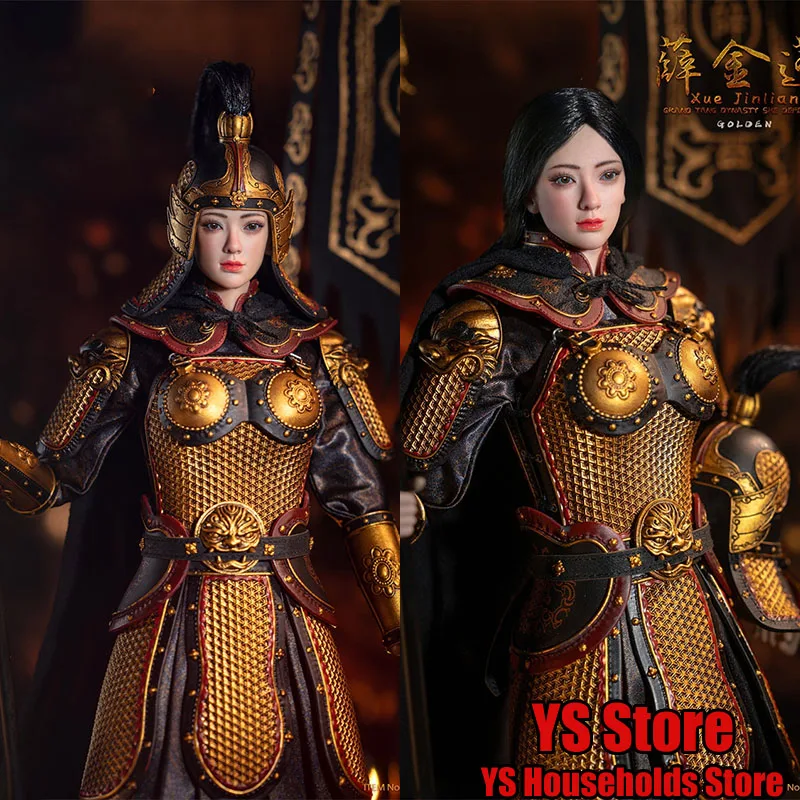 

TBLeague PL2023-214 1/6 Chinese Ancient Dynasty Xue Jinlian Golden Armor Female General Decoartion 12" Full Set Woman Soldier