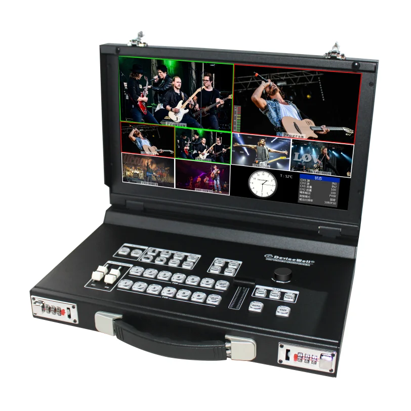 VMix Portable 6-Channel Video Switcher Mixer Device 15.6 Inch LCD Display USB3.0 UVC for Live Streaming 1 Year Warranty-HDS9106