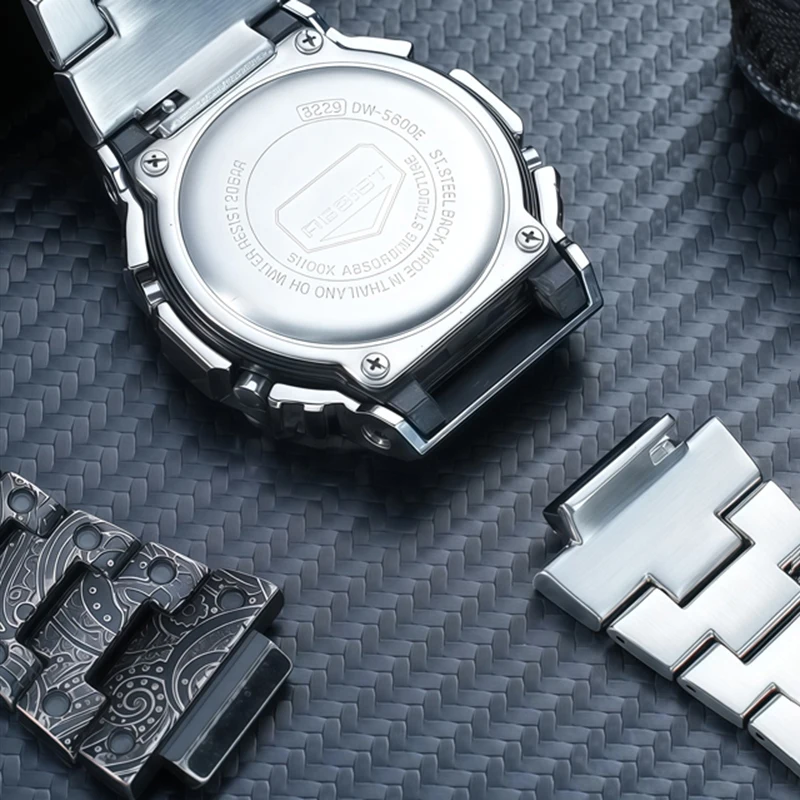 

Набор ремешков и корпусов для часов с узором «Пейсли» и цветами кешью для Casio DW5600 GW-B5600 GW-M5610, мужской ремешок для часов, аксессуары для браслетов