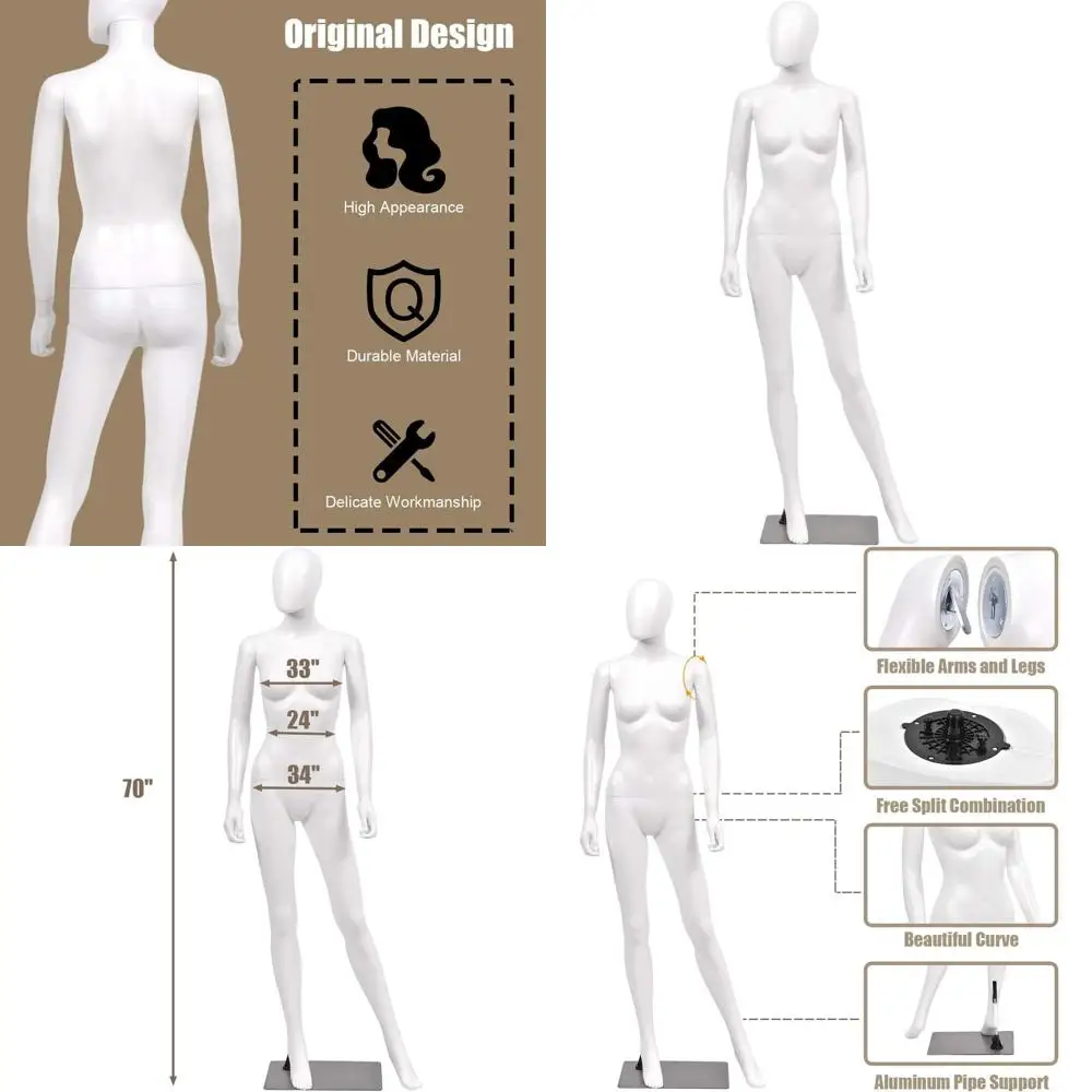 

Регулируемый женский манекен для реалистичной демонстрации в моде, розничной торговле, косплеи и сезонном декоре