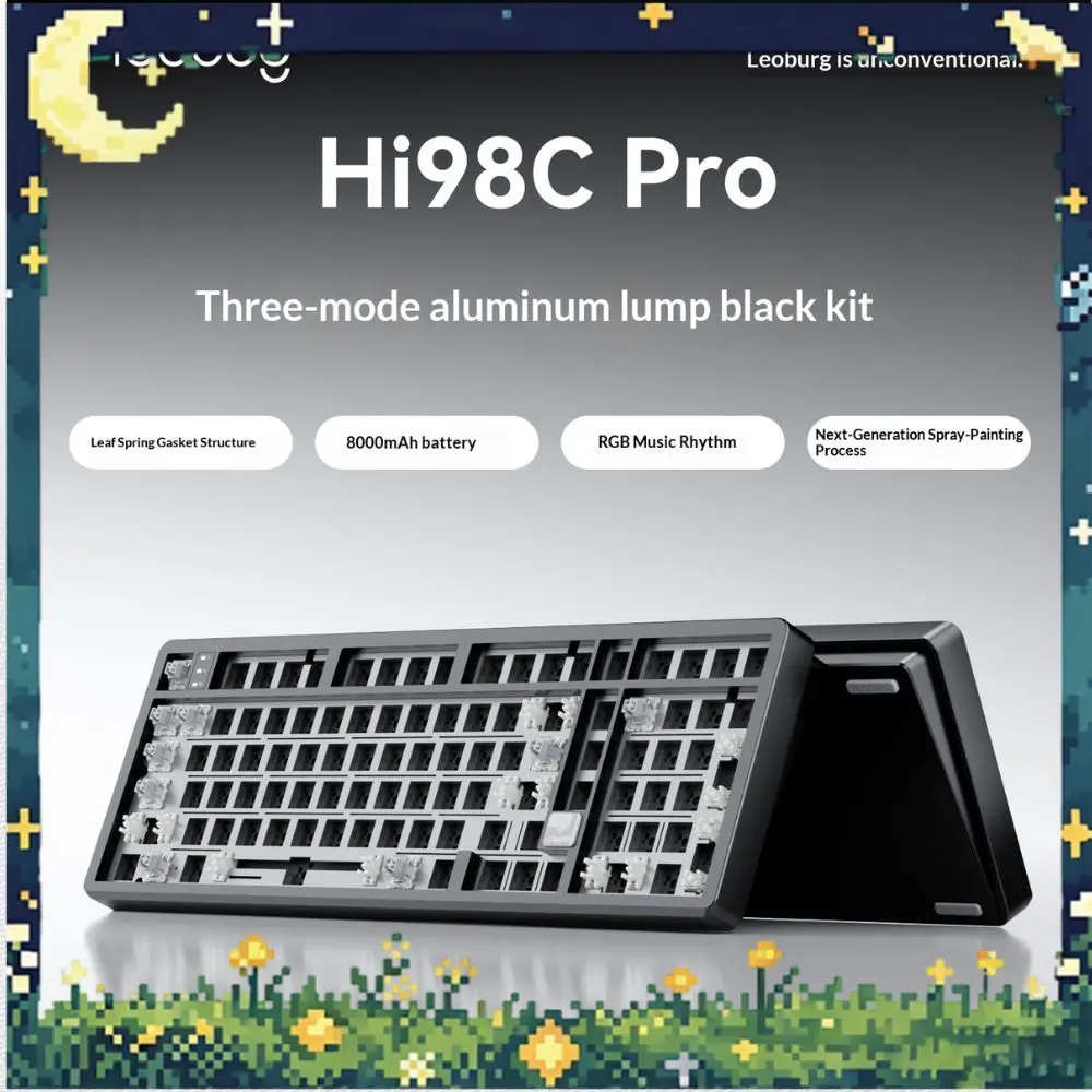 LEOBOG Hi98C Pro Mechanical Keyboard Kit Aluminum Tri-mode Wireless Keyboard GASKET RGB Hotswap Long Battery Life PC Gamer Gift
