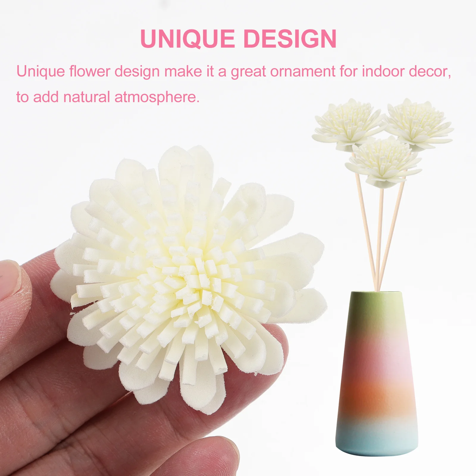 

100 Pcs Mum Dried Flowers Aromatherapy Diffuser Stick Chrysanthemum White Black Essential Oil