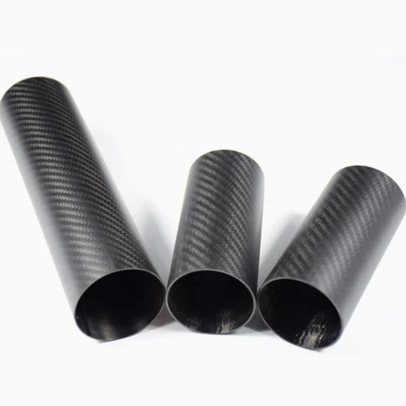 Professional Custom Thickness Carbon Fibre Pole 3k 6K Carbon Fiber Tube Diagonal woven carbon fiber round tube