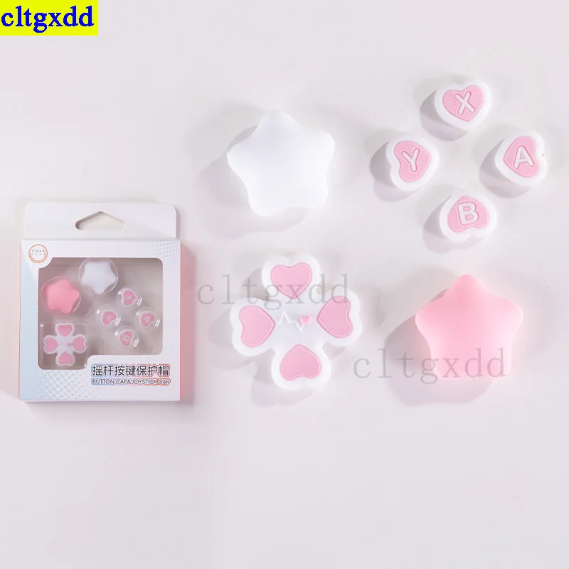 Cltgxdd 1 conjunto para switch/consola de jogos oled botão de silicone polegar aperto joystick tampa d-pad chave cruzada teclas de seta botão abxy sticke