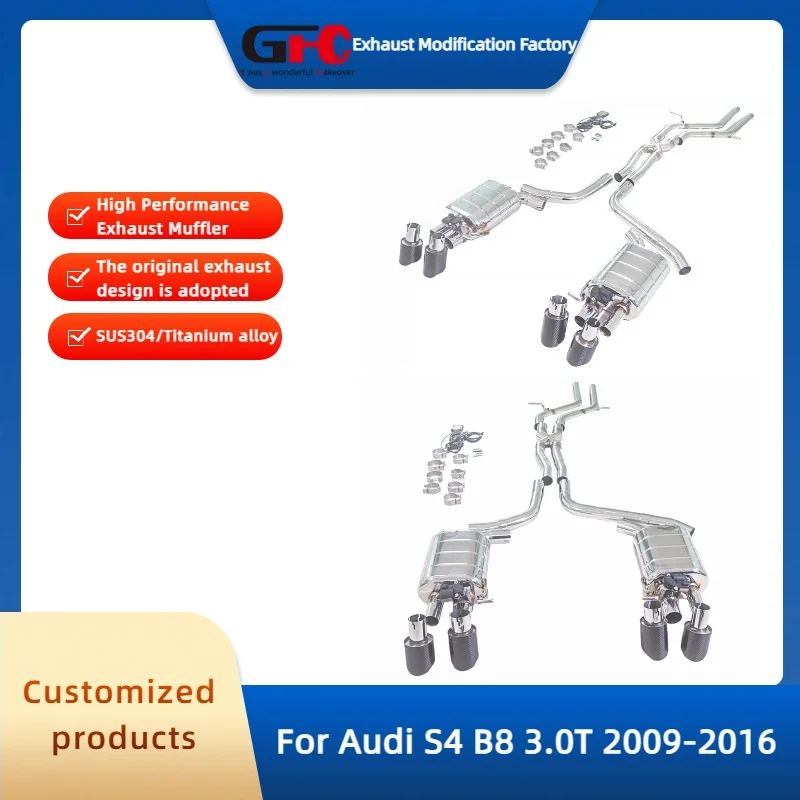 

GFC Catback Valvetronic Exhaust Pipe for Audi S4 B8 3.0T 2009-2016 High Performance 304 Stainless Steel Valve Muffler