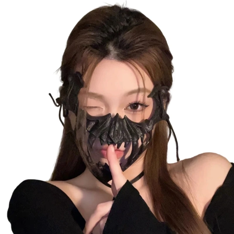 

Skull Half Face Mask,White Halloween Skeleton Mask Scary Nue Skull Mask for Adults Children Halloween Cosplay Costumes