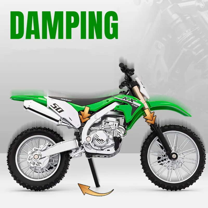 1:12 Kawasaki KX450 Die Cast Motorcycle Model Toy Vehicle Collection Autobike Shork-Absorber Off Road Autocycle Toys Car