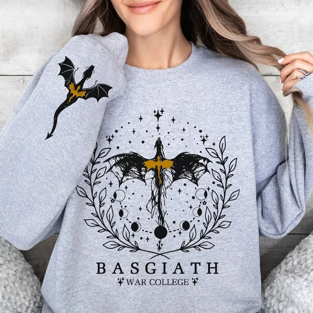 Fourth Wing Sweatshirt Basgiath War College Hoodie Fly or Die Sweater Women Long Sleeve Sweatshirt Bookish Hoodie Woman Clothes