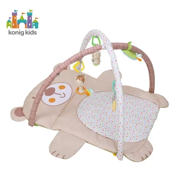 Konig-Tapis en peluche doux pour enfants, ours animal mignon, polymères de jeu écologiques pour bébé, salle de sport