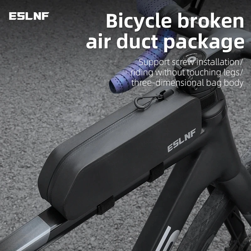 

ESLNF Hard Shell Bike Handlebar Bag, Waterproof Large Capacity Front Tube Pouch, Mountain & Road Bike Riding Storage Pack