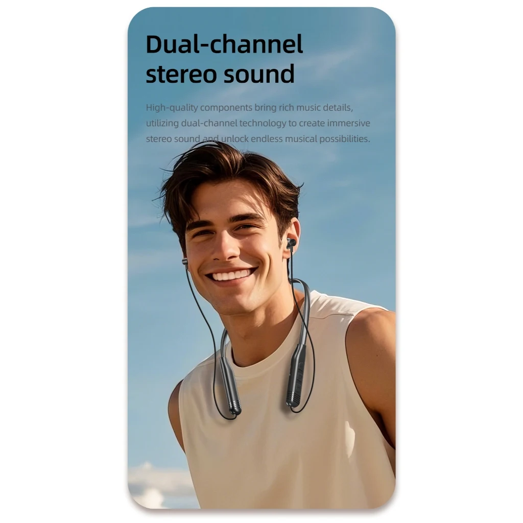 Awei G83 سماعة لاسلكية تعمل بالبلوتوث سماعة بشريط حول ياقة الملابس IPX6 ميكروفون مقاوم للماء الرياضة الحد من الضوضاء 4-مكبر الصوت المكالمات المدمج في بطاقة TF