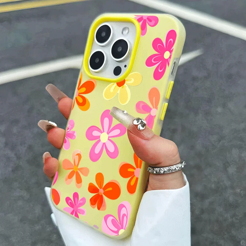 Colorful 2-In-1 Phone Case  For Xiaomi Redmi Note 15 14 13 12 11 10 Pro Plus 4G 5G Redmi 13 13C 14C Colored Flowers Back Cover