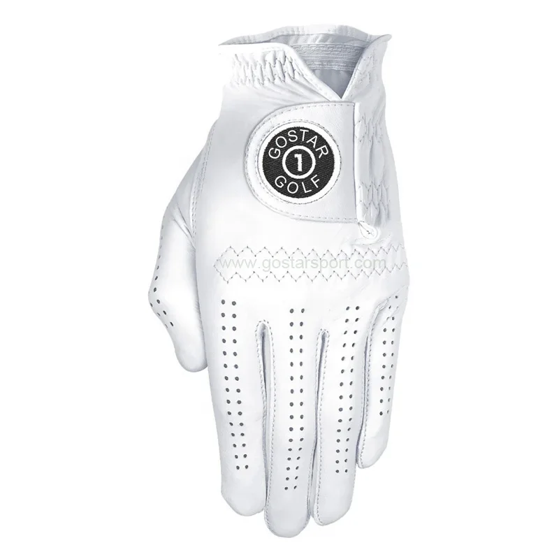 White Soft Full Color Indonesia Cabretta Leather Golf Glove