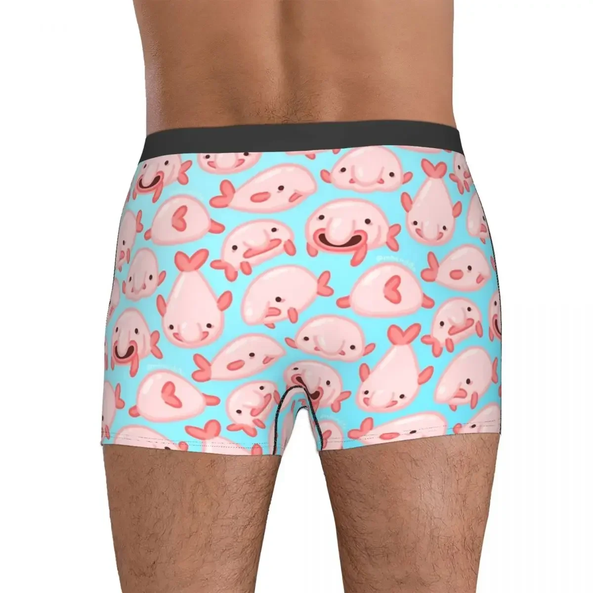 Calzoncillos Boxer, pantalones cortos, bragas con patrón de pez blob, ropa interior ventilada para hombre, regalos para novio