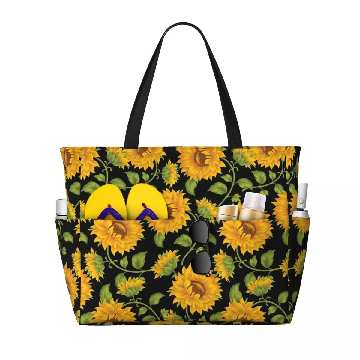 

Sunflower Beach Tote Bag Sport Gym Yoga Duffle Large Tote Bag Women Travel Bag Fitness bag