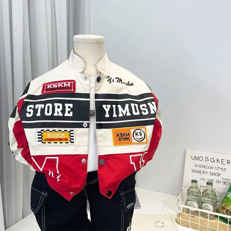 

College Style Printed Baseball Jersey 2026 Spring And Autumn Trendy Jacket Stand Up Collar Baseball Jersey