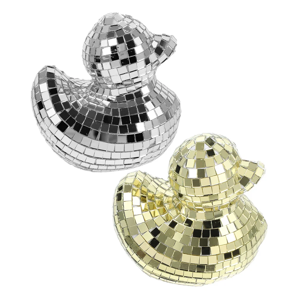 

2Pcs Disco Ornaments Reflective Glass Decor Cute Desktop Car Dashboard Decoration Unique Home Accent