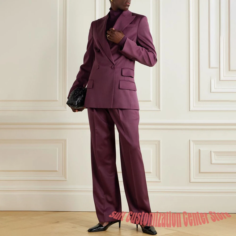 

Формальные женские костюмы, комплект из 2 предметов, двубортный двубортный элегантный пиджак с остроконечными лацканами, профессиональная офисная женская одежда, вечерний наряд