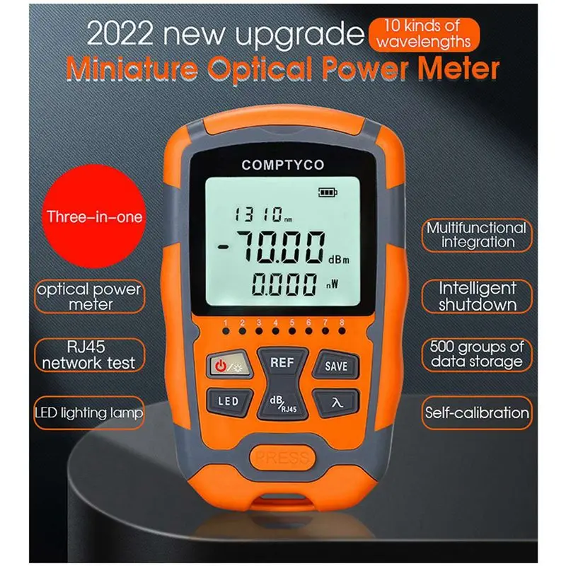 2X COMPTYCO Mini misuratore di potenza ottica AUA-M5 Tester per cavi in fibra ottica OPM -50Dbm-+26Dbm SC/FC/ST universale-[A04I]
