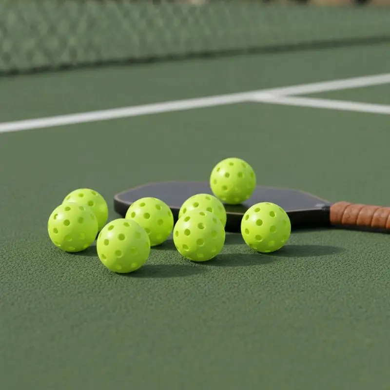 Pickleball-Bälle 12 Stück 40 Löcher Hochelastische Verschleißfeste Bälle für Outdoor-Platz Professionelles Training – Detail 10