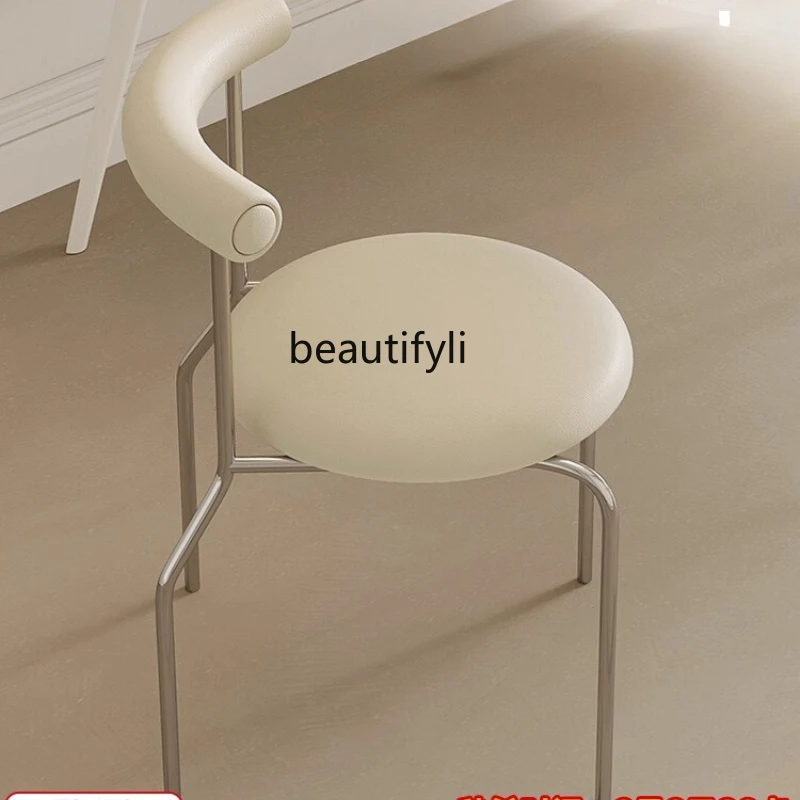 

Cream Style Dining Chair Modern Simple Home Desk Dressing Table Leisure Backrest Meeting Chair