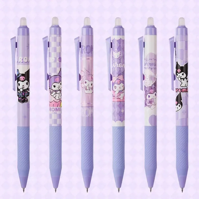 6Pcs/lot Sanrio Kuromi Cute Press pen Cartoon Erasable Pen Blue Black Ink Magic Gel Pen School Office Writing Supply kids gift