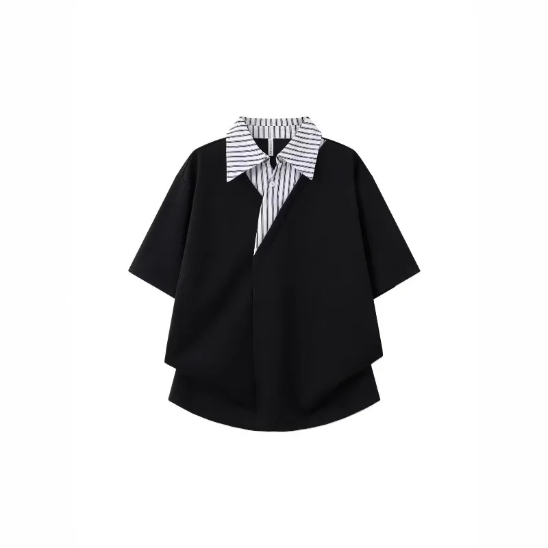 A Two-piece Shirt Collar Short-sleeved T-shirt Men Summer Trendy Brand High-end Polo Collar Cool