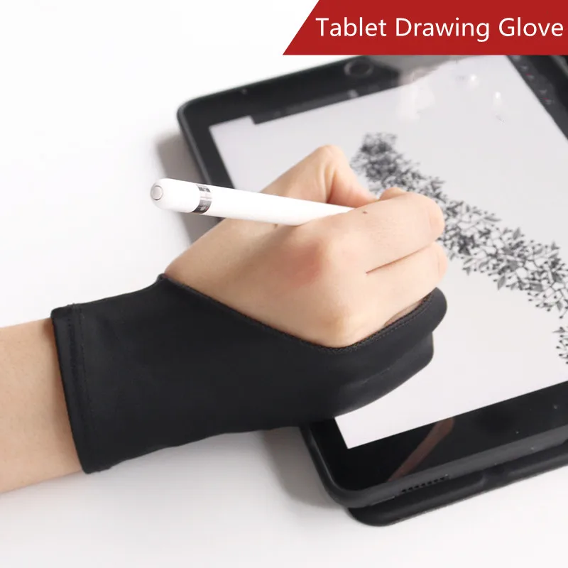 Tablet desenho luva artista luva para ipad pro lápis/tablet gráfico/caneta display capacitivo touchscreen caneta stylus aleatória