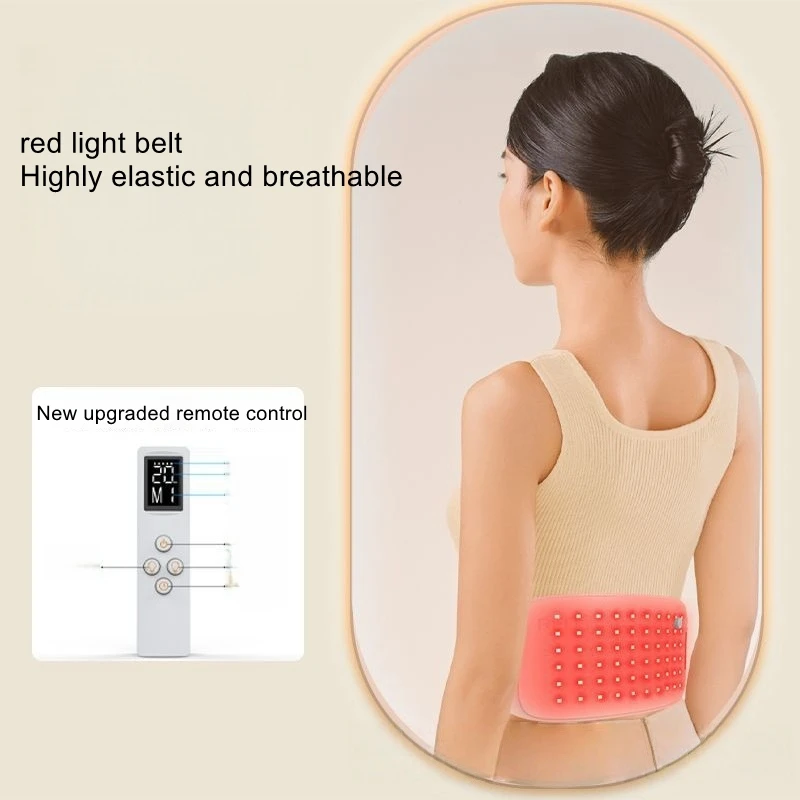 Red light therapy belt home beauty device, infrared light therapy lamp shining on the skin for beauty