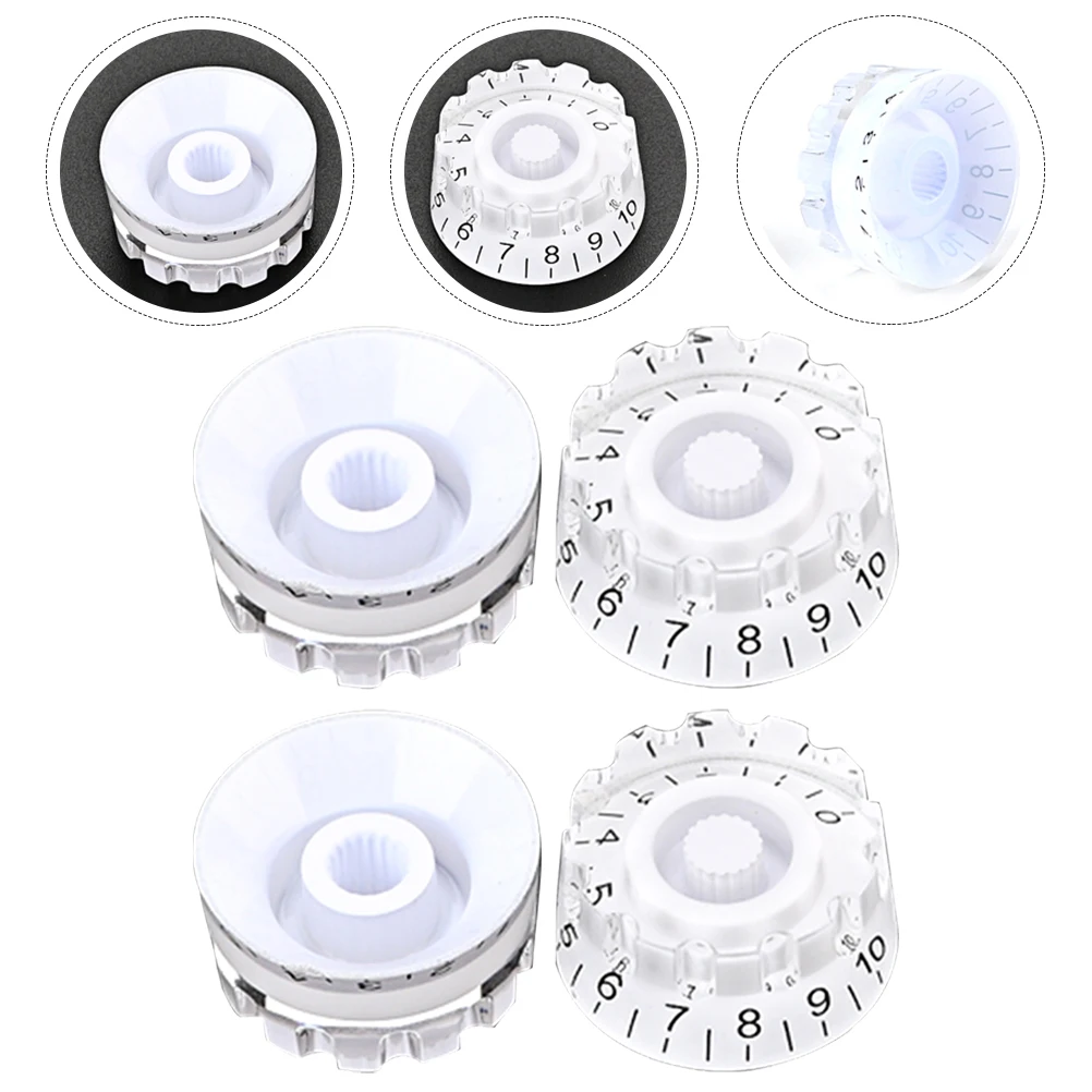 

4 Pcs Tuning Guitar Knob Electric Bass with Voltmeter Plastic Potentiometer Knobs