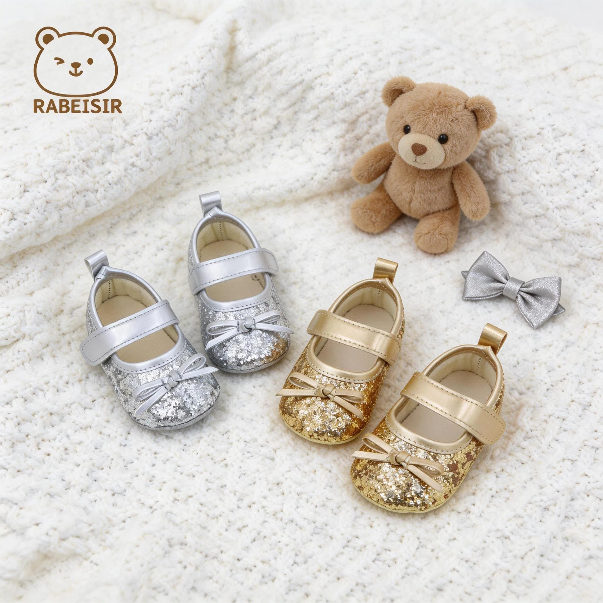 Baby Walking Shoes, Princess Sequin Style Pre-Walking Shoes, Lightweight and Non-Slip, Suitable for Daily Wear & Party Outfits, Spring & Autumn