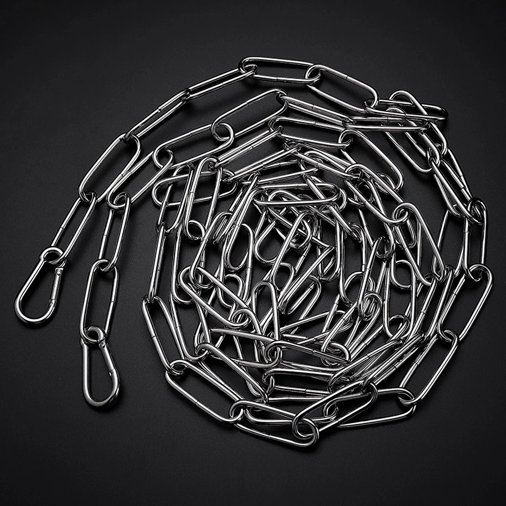 2/3/4/5/8/10 متر الفولاذ المقاوم للصدأ سلسلة ربط طويلة الكلب الرصاص المقود سلسلة الحيوانات الأليفة سحب سلسلة ملزمة الغسيل سلسلة مع اثنين المفاجئة هوك #1