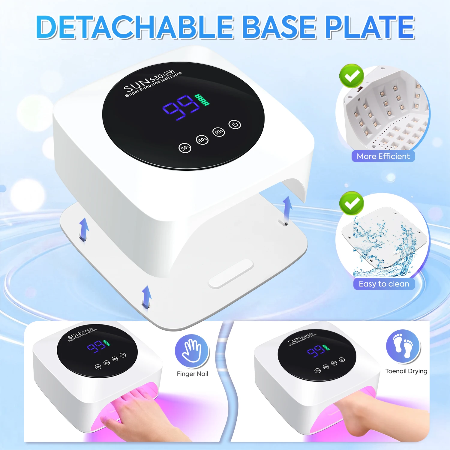 充電式ネイルドライヤー 57 LED ネイルランプ UV ジェルネイルポリッシュ硬化ネイルランプ スマートセンサー付きマニキュアサロンツール