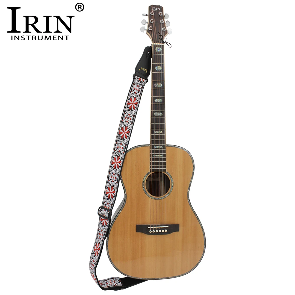 IRIN Verstellbarer Gitarrengurt aus Polyester, hochwertiger Druck, Ethno-Stil, reine Baumwolle, Stickerei, Saiteninstrument, Gitarrenteile