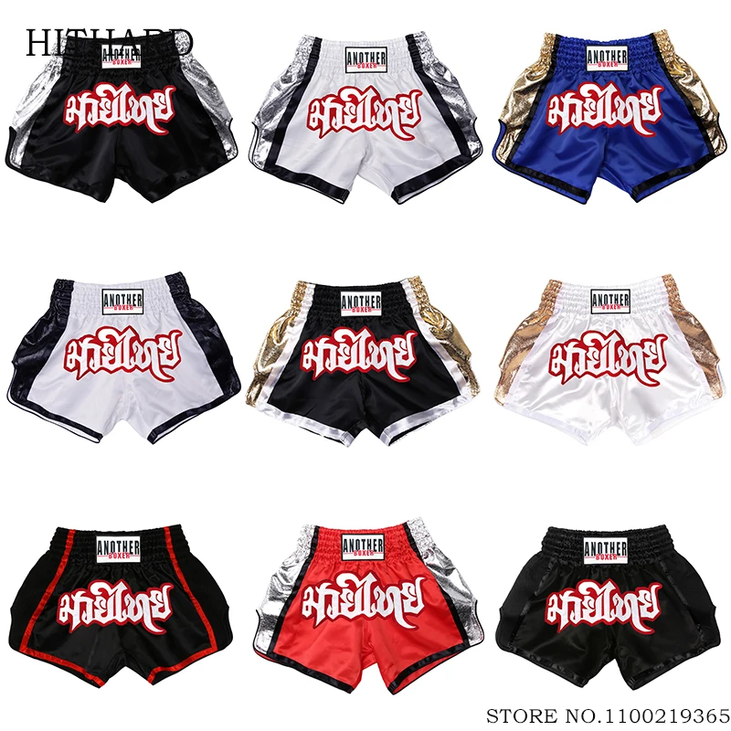 Another Boxer Boxing Shorts Women Men Child Muay Thai Shorts Cage Fight Kickboxing Shorts Gym MMA Martial Arts Grappling Trunks