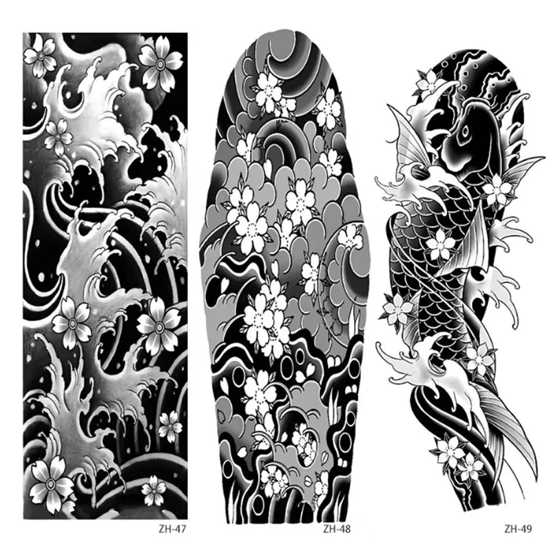 الذراع الطويلة لصاقات وشم عصير الأعشاب كامل الذراع الوشم الشارات نقل الوشم زينة هيئة الفن الوشم المؤقت الفن