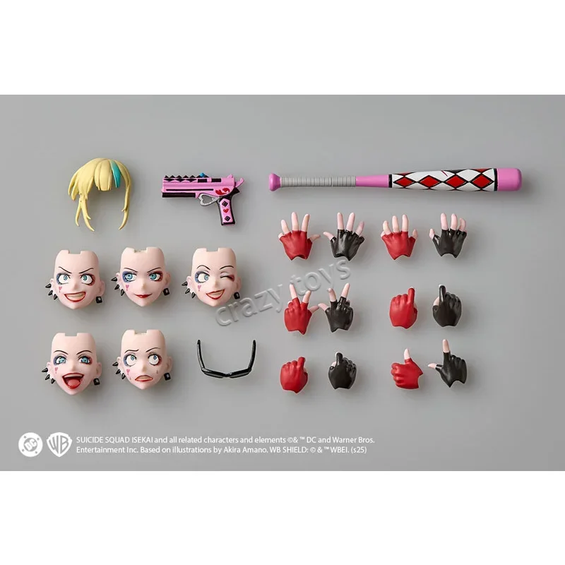 Original Kaiyodo Revoltech Amazing Yamaguchi Harley Quinn Suicide Squad ISEKAI Ver. in Stock Anime Collection Model Toys
