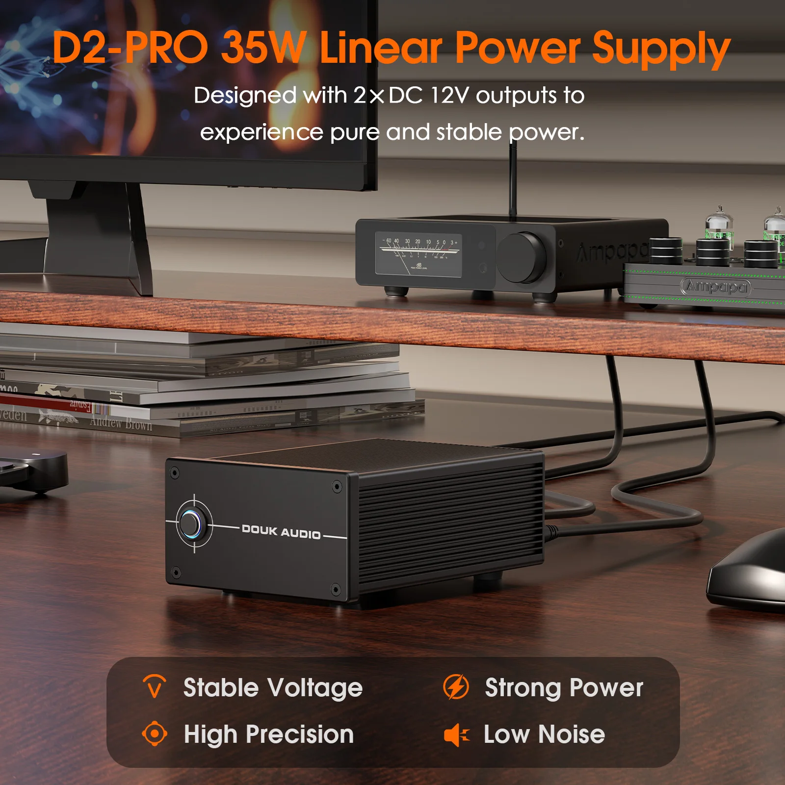 Douk Audio DC 12V 35W Regulated Linear Power Supply, Low Noise PSU for HiFi Audio Preamp DAC Audio Device view 3