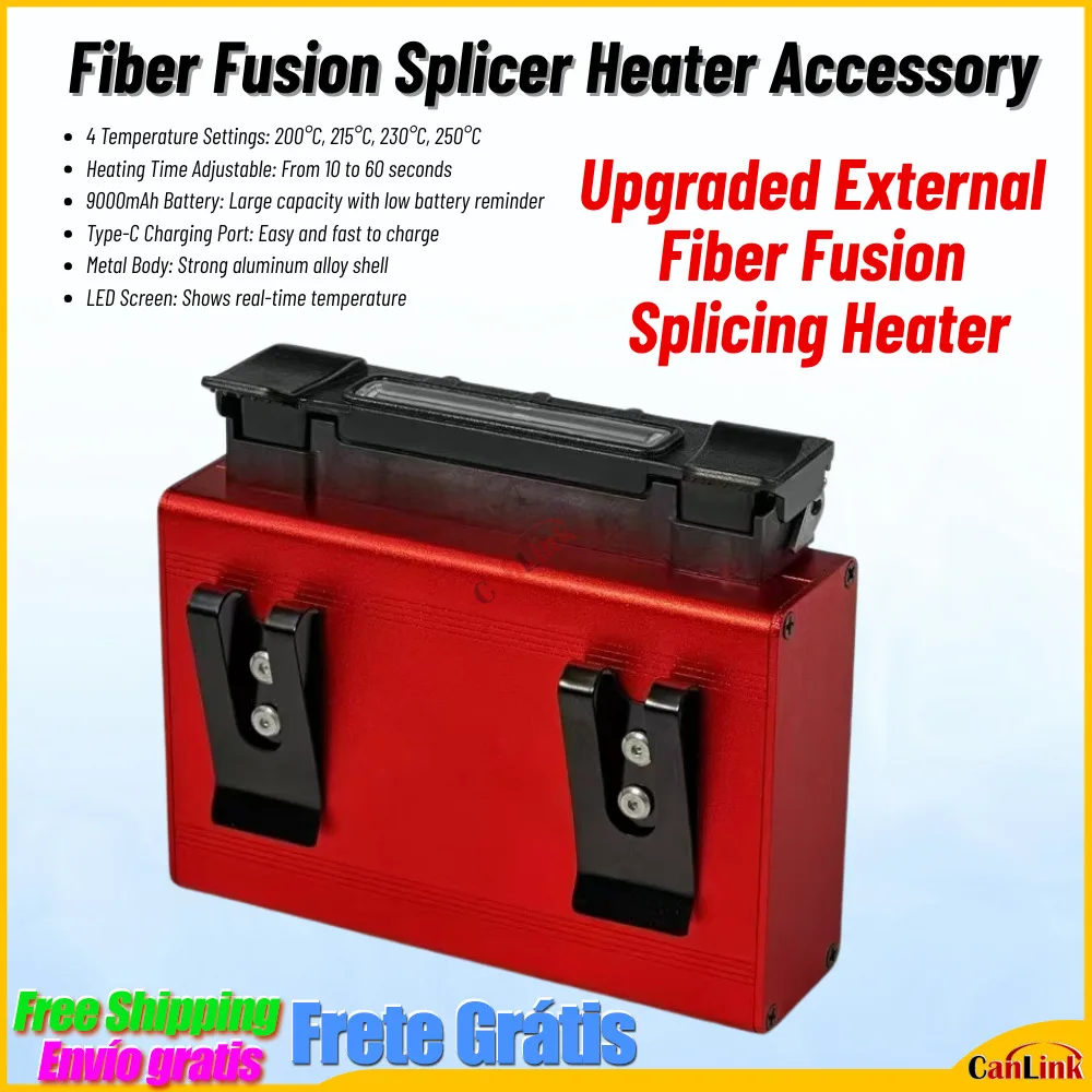 Fiber Fusion Splicer Heater Accessory Single Mode 9000mAH Battery Automatic External Heating Furnac Set for Fiber Fusion Splicer