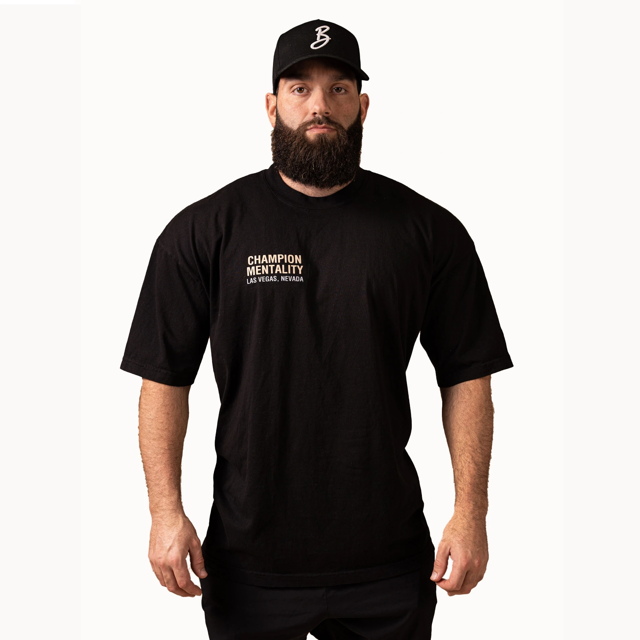 

GYM Chris C Bao Fitness Short-sleeved Non-transparent Heavy Summer Loose T-shirt Pure Cotton Trendy Brand Long-sleeved