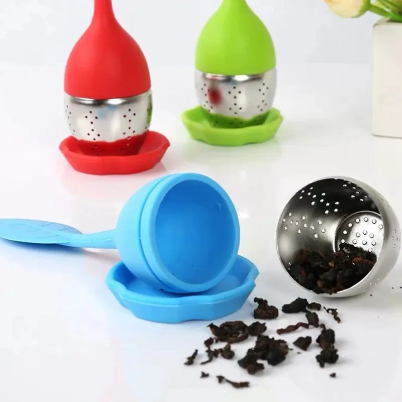 1PC Stainless Steel Tea Infuser - Fine Mesh Filter for Loose Leaf/Spice, Dishwasher Safe Strainer with Silicone Handle