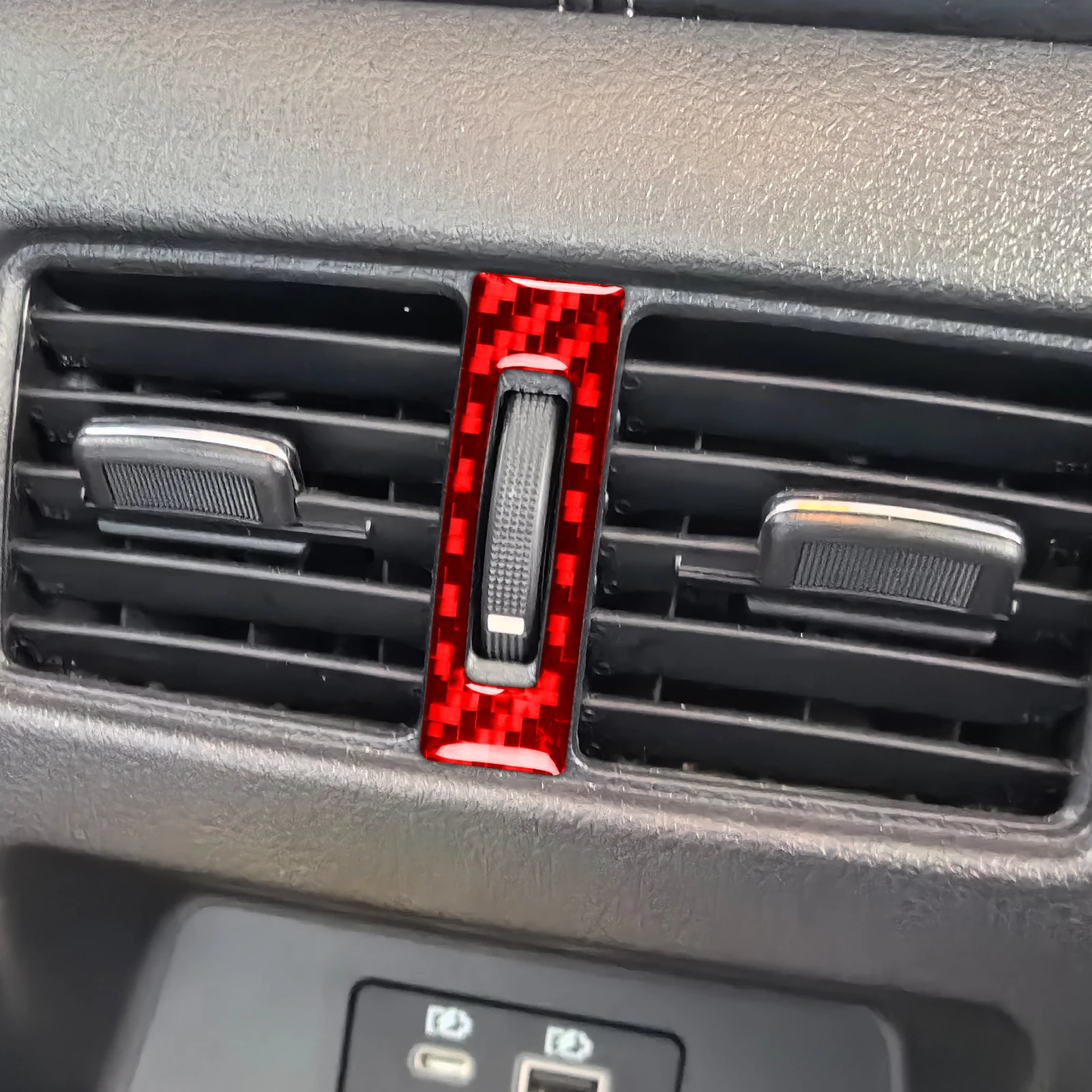 FOR Nissan Teana 19-up Real Soft Carbon Fiber Car Rear Air Conditioning Vent Panel Cover Interior Decoration Accessories Sticker