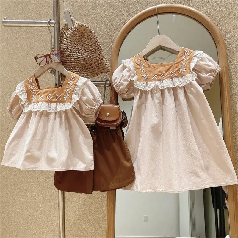 

Baby Girl Clothes Suit Girls Summer Set Girls Embroidered Clothes Baby Style Two-piece Children Fashion Korean Style 2-piece Set