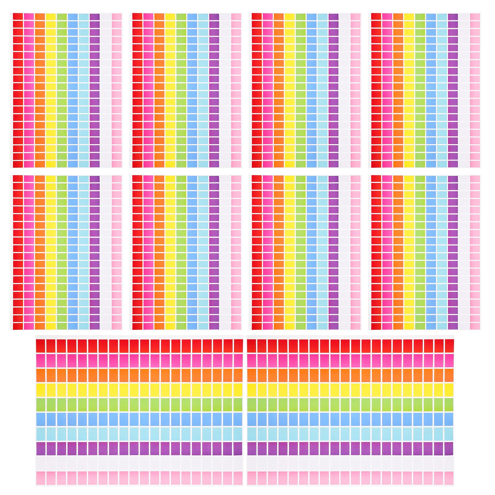 

Colorful Stickers 10 Sheets Colored Rectangular Labels Self-Adhesive Coding Stickers For School Office Organization