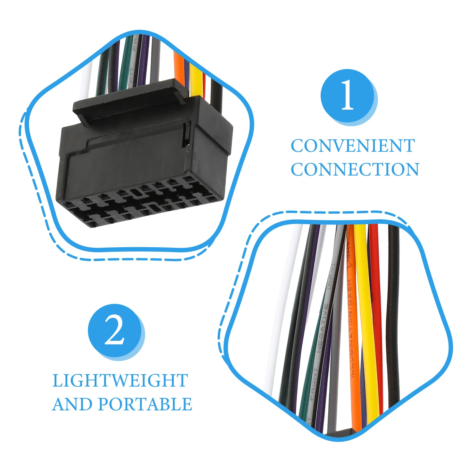 Адаптер аудиоплеера для автомобильного радио, модификация не требуется, адаптер жгута проводов радио, стерео жгут проводов, портативный комплект