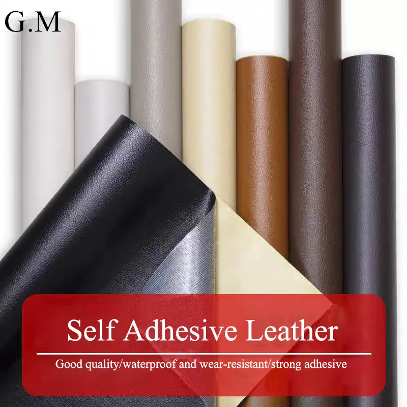 Artificial PU Leather Patches Faux Synthetic Leather Fabric Self Adhesive Leather for Sofa Repair Patches Sticky DIY Material