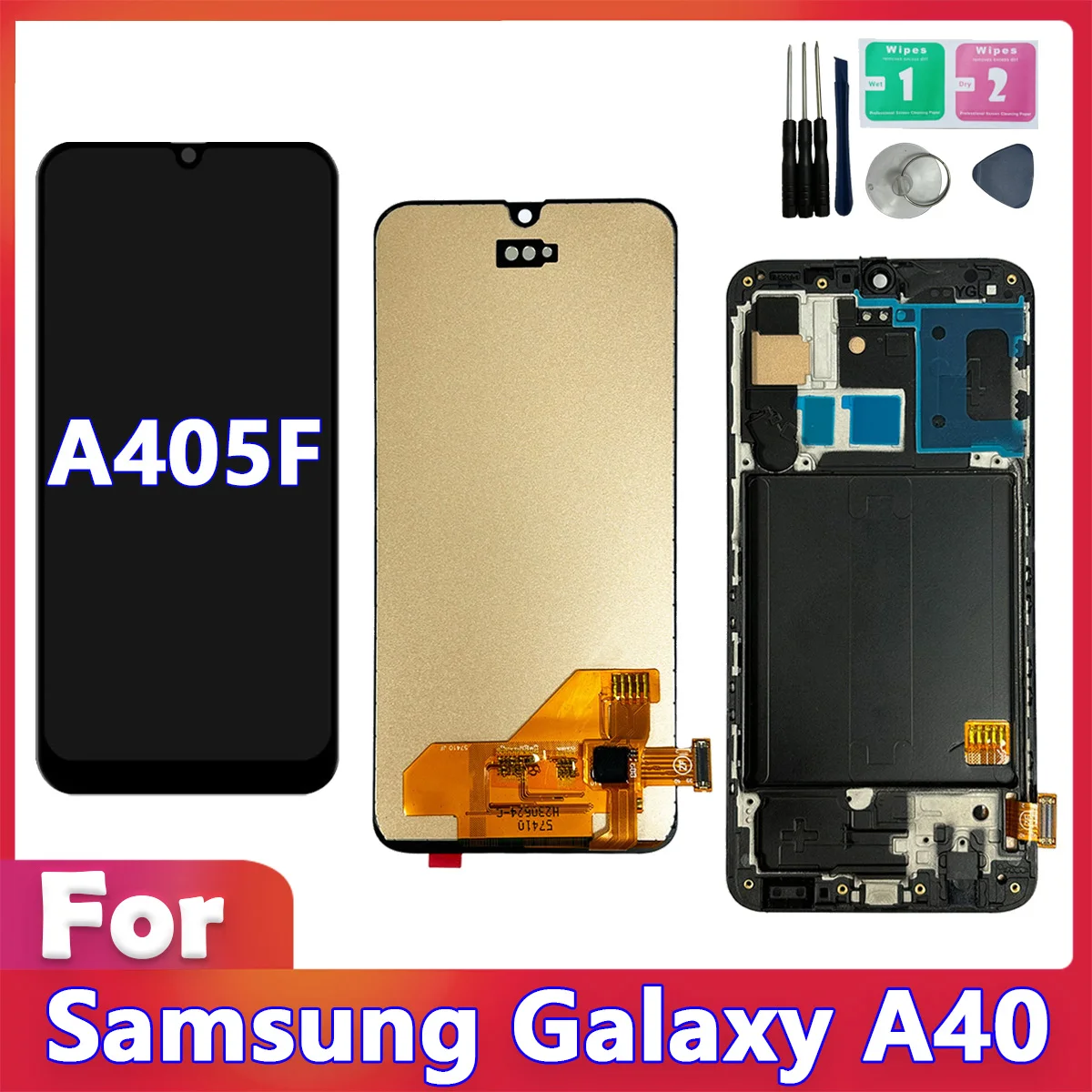 IPS A40 LCD For Samsung Galaxy A40 LCD Display Touch Screen Digitizer Replacement With Frame For Samsung A405F A405FN A405FM LCD