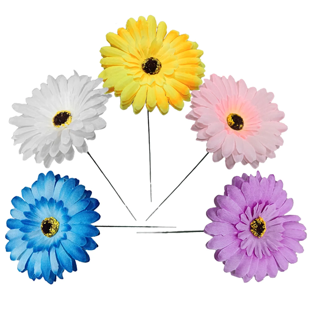 

5pcs African Daisy Stakes Decorative Flower Craft Garden naments Yard Art Grass Plant Pot Stakes Outdoor Decoration