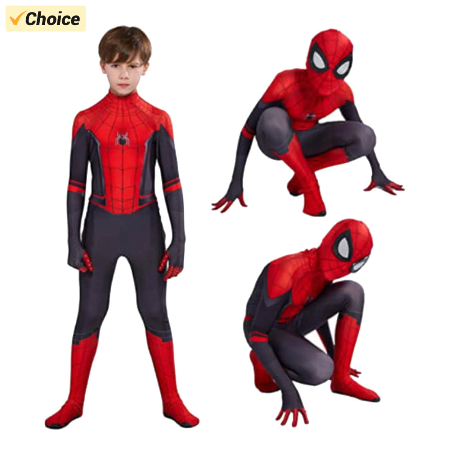 

2024 Hot Cosplay Cloth Halloween Costume Kids Fancy Dress Cosplay Kids Boys Costume Set Red + Blue